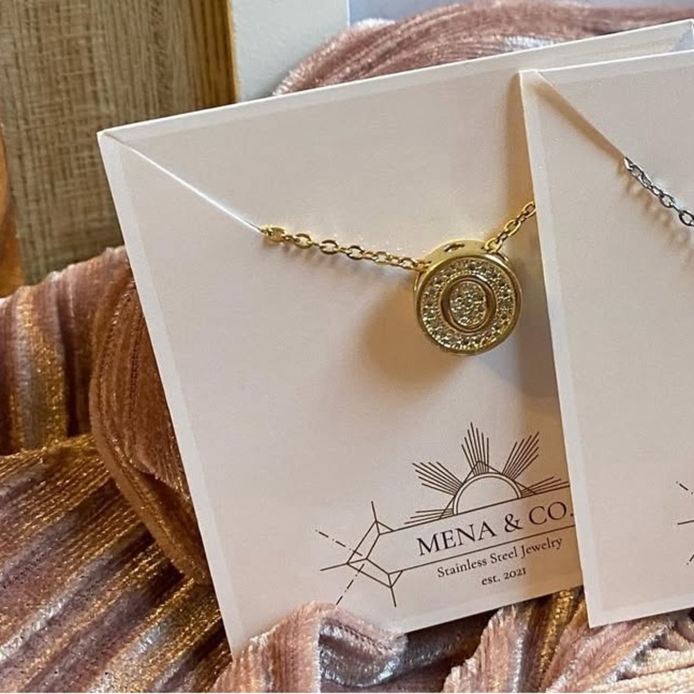 Gold Stainless Steel “O” Initial Pendant Necklace